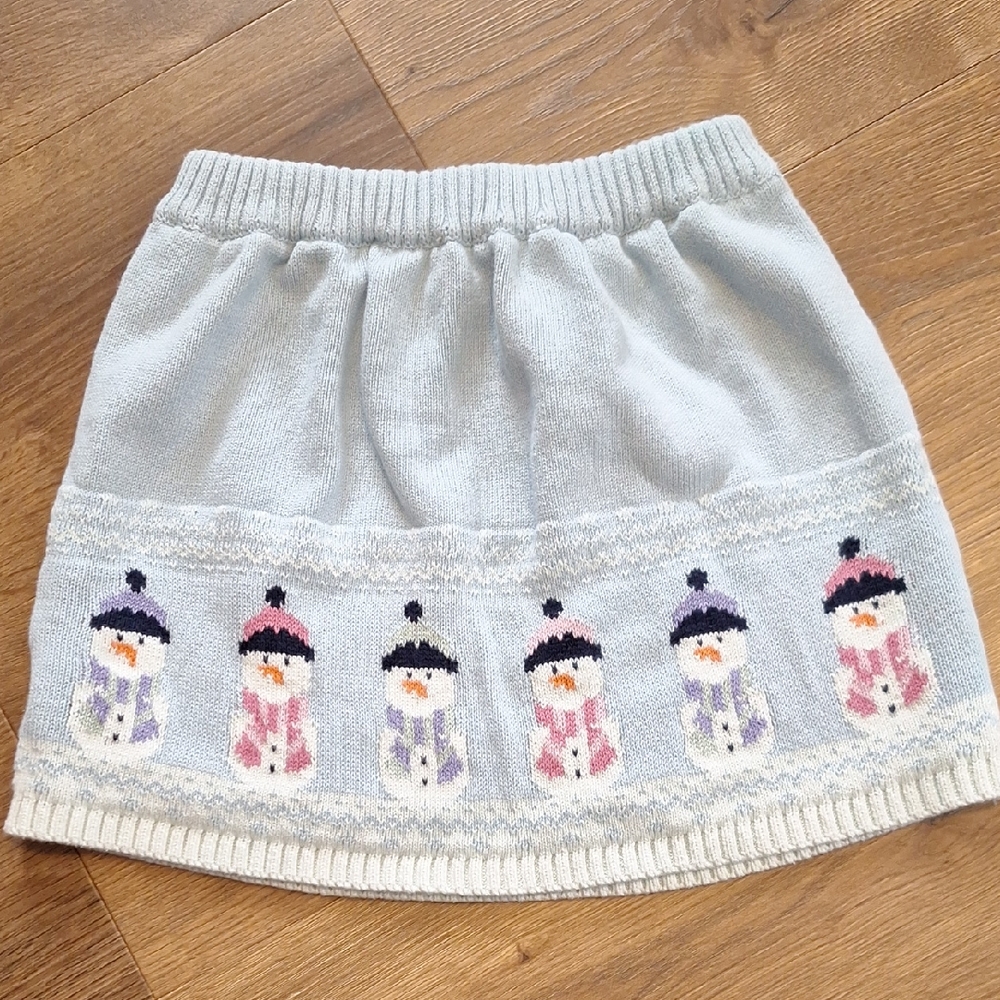 Gymboree Light Blue Snowman Mini Skirt